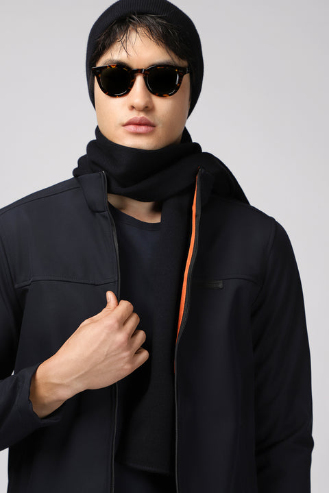 Dark Navy Slim Fit Softshell Sport Jacket