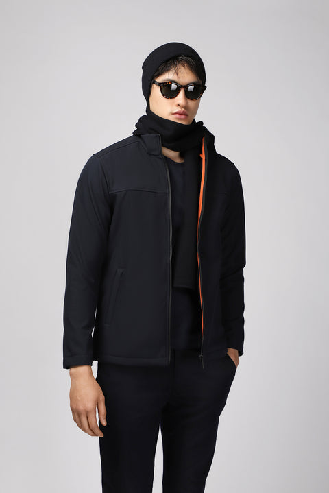 Dark Navy Slim Fit Softshell Sport Jacket