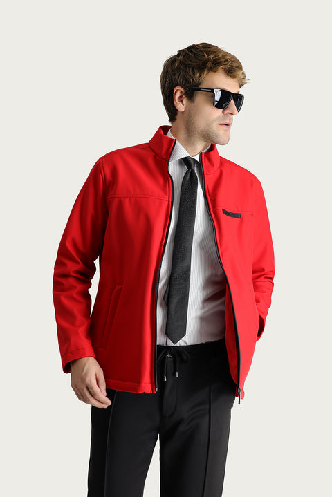 Flag Red Slim Fit Narrow Cut Softshell Sport Jacket