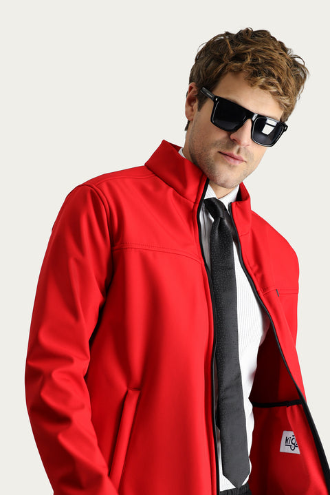 Flag Red Slim Fit Narrow Cut Softshell Sport Jacket