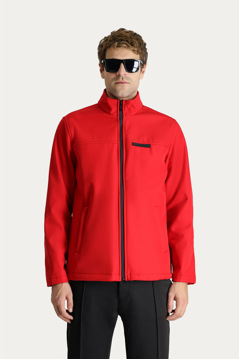 Flag Red Slim Fit Narrow Cut Softshell Sport Jacket