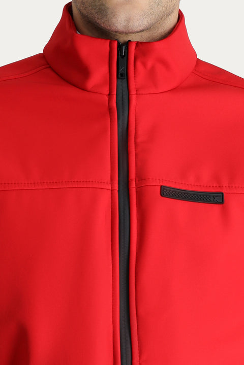 Flag Red Slim Fit Narrow Cut Softshell Sport Jacket