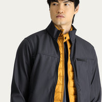 Orta Antrasit Slim Fit Dar Kesim Softshell Spor Mont