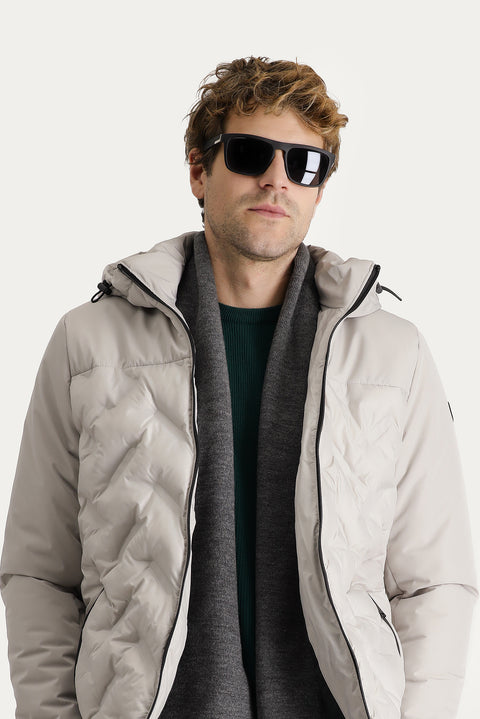 Stone Hooded Padded Sports Jacket