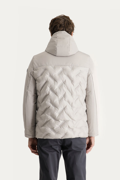 Stone Hooded Padded Sports Jacket