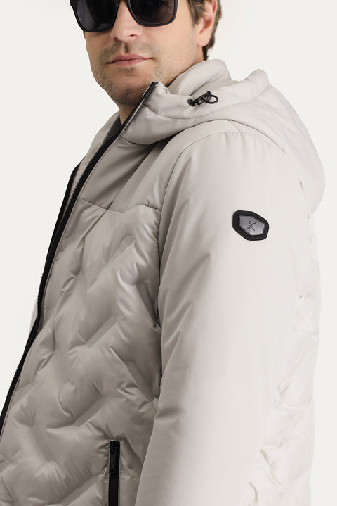 Stone Hooded Padded Sports Jacket