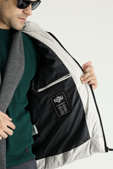 Stone Hooded Padded Sports Jacket