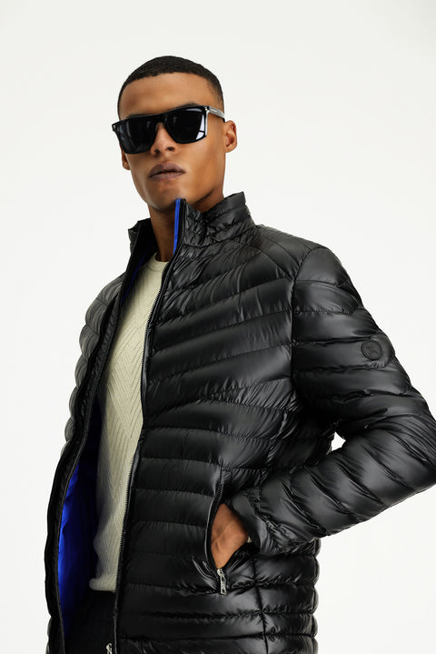 Black Slim Fit Quilted Sport Jacket