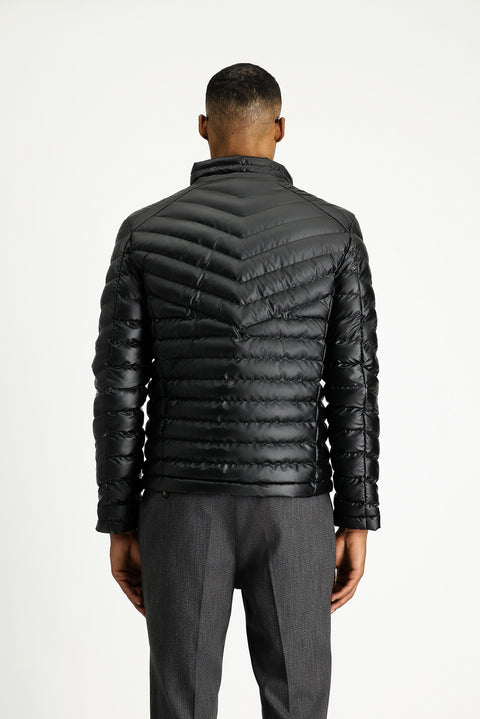 Black Slim Fit Quilted Sport Jacket