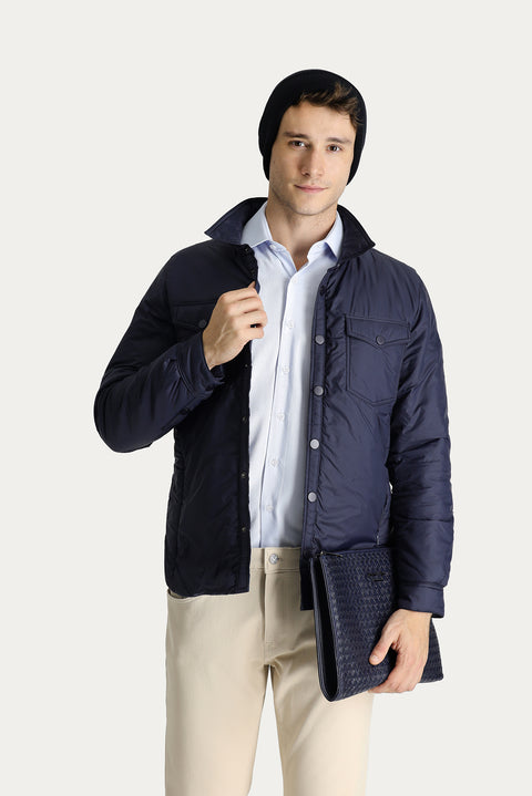 Dark Navy Slim Fit Puffer Jacket