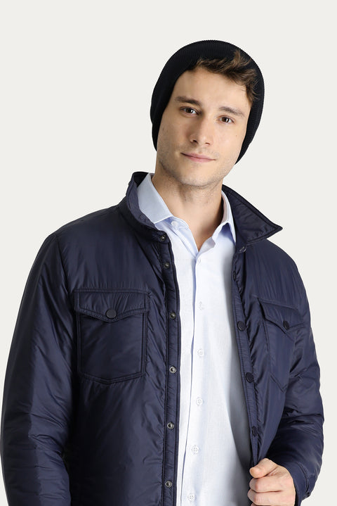 Dark Navy Slim Fit Puffer Jacket