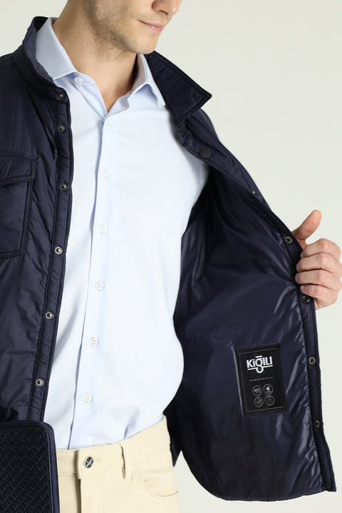 Dark Navy Slim Fit Puffer Jacket