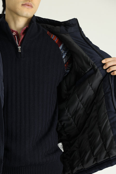 Dark Navy Hooded Sport Jacket