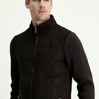 Medium Brown Suede Bomber Jacket