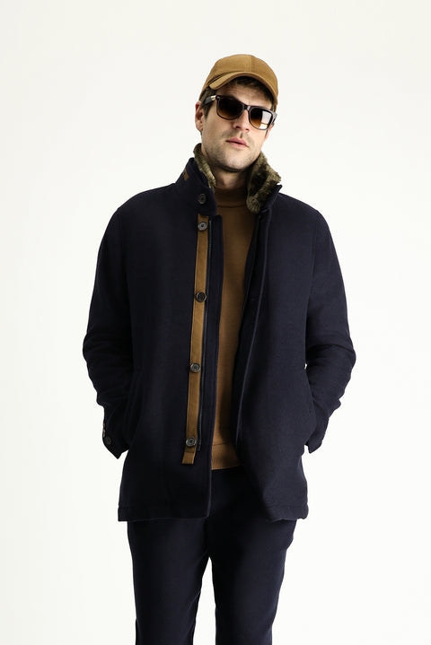 Dark Navy Wool Coat