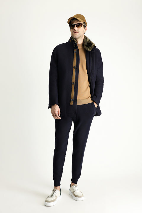 Dark Navy Wool Coat