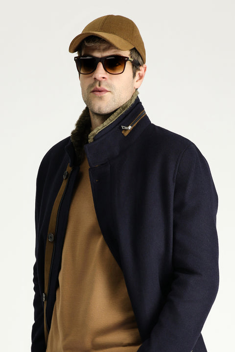Dark Navy Wool Coat