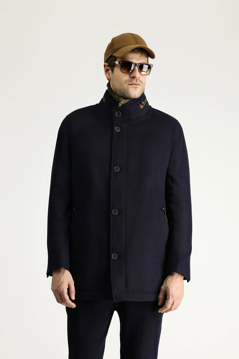 Dark Navy Wool Coat