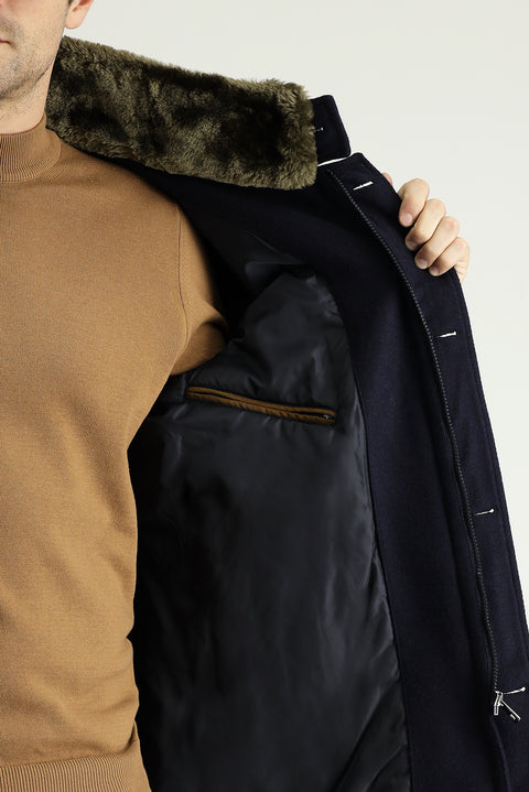 Dark Navy Wool Coat