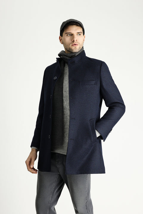 Dark Navy Wool Coat