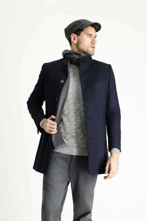 Dark Navy Wool Coat