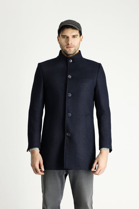Dark Navy Wool Coat