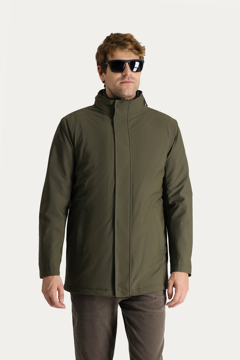 Medium Khaki Hooded Detachable Sport Jacket