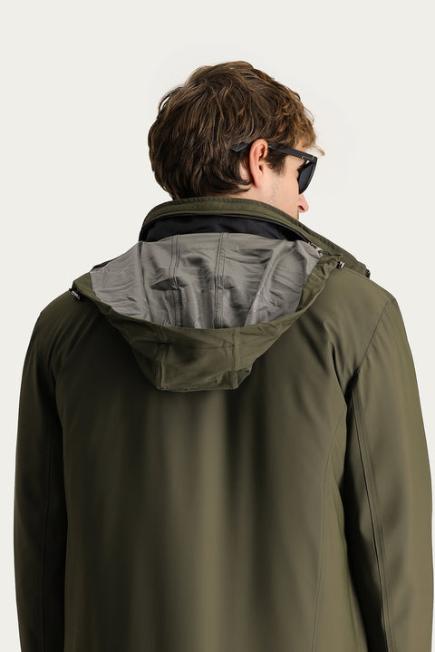 Medium Khaki Hooded Detachable Sport Jacket