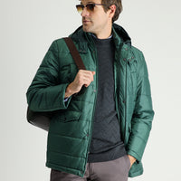 Light Petrol Hooded Sports Puffer Jacket