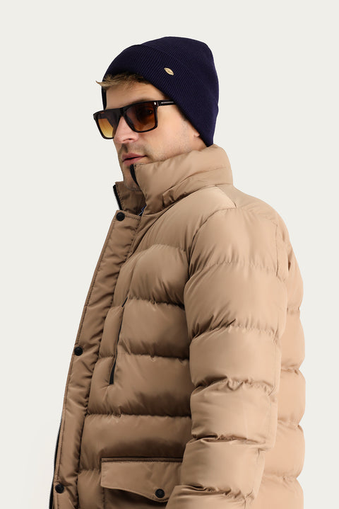 Medium Mink Hooded Puffy Sports Jacket