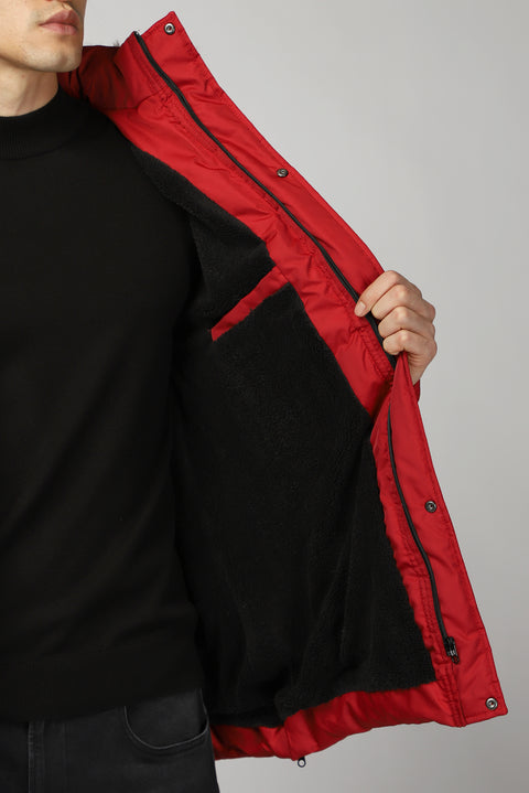 Flag Red Hooded Padded Sports Jacket