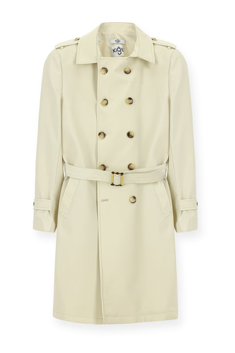 Medium Grey Double-Breasted Overcoat & Trench Coat