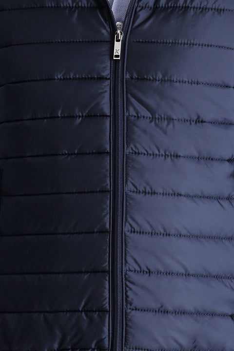 Dark Navy Hooded Quilted Sports Vest