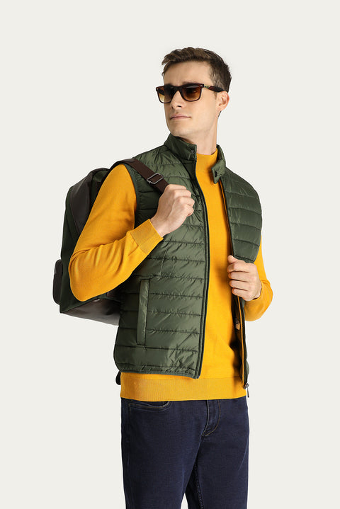 Medium Khaki Quilted Padded Sports Vest