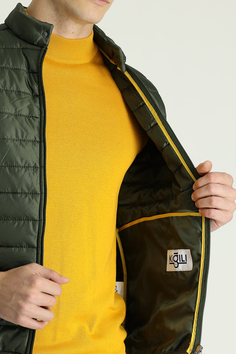 Medium Khaki Quilted Padded Sports Vest