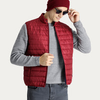 Dark Red Quilted Padded Sports Vest