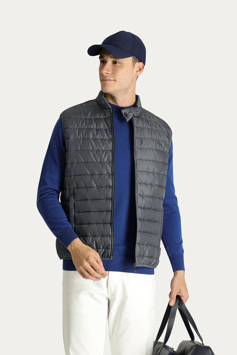 Dark Gray Quilted Padded Vest