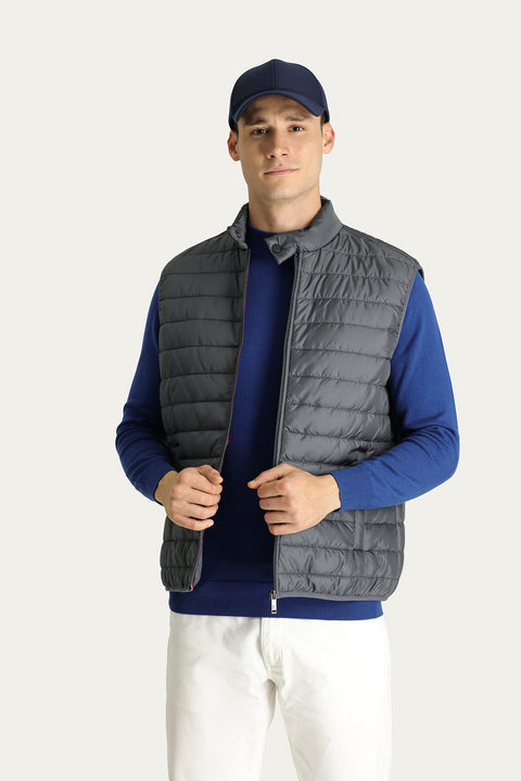 Dark Gray Quilted Padded Vest