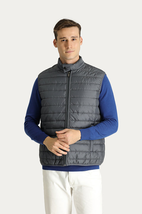 Dark Gray Quilted Padded Vest
