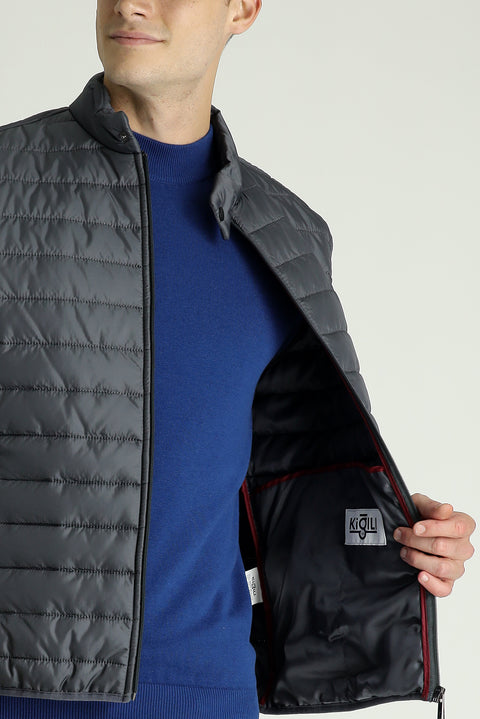 Dark Gray Quilted Padded Vest