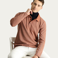 Tile Polo Neck Regular Fit Embroidered Sweatshirt