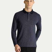 Dark Navy Polo Shirt with Embroidered Collar