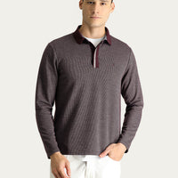 Dark Burgundy Polo Shirt with Embroidered Design