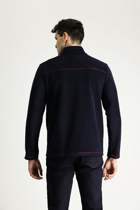 Dark Navy Half-Zip Fleece Sweatshirt