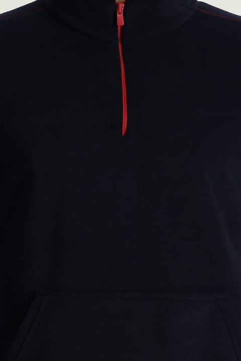 Dark Navy Half-Zip Fleece Sweatshirt