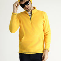 Dark Yellow Half-Zip Fleece Sweatshirt