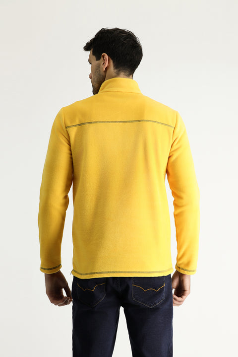 Dark Yellow Half-Zip Fleece Sweatshirt