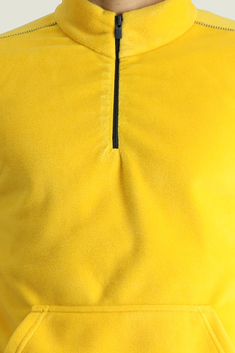 Dark Yellow Half-Zip Fleece Sweatshirt