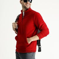 Flag Red Half-Zip Fleece Sweatshirt