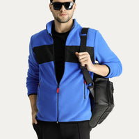 Mavi Fermuarlı Polar Sweatshirt